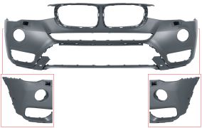 PARE-CHOCS BMW X3 (F25) 2014-2017 AVANT / AVEC ANTIBROUILLARDS LED / AVEC LAVEPHARES / AVEC PARK ASSIST / AVEC APPRET