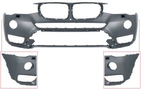 PARE-CHOCS BMW X3 (F25) 2014-2017 AVANT / AVEC ANTIBROUILLARDS LED / AVEC LAVEPHARES / AVEC CAMÉRA / AVEC APPRET