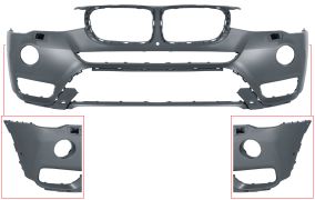 PARE-CHOCS BMW X3 (F25) 2014-2017 AVANT / AVEC ANTIBROUILLARDS LED / AVEC LAVEPHARES / AVEC PARK ASSIST / AVEC CAMÉRA / AVEC APPRET