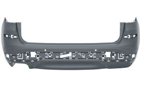 PARE-CHOCS BMW X3 (F25) 2014-2017 ARRIÈRE / ÉCHAPPEMENT DOUBLE GAUCHE / MODÈLE X-LINE / AVEC MOULURE / AVEC CAPTEUR / AVEC APPRET