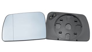 VERRE DE RÉTROVISEUR BMW X5 (E53) 2000-2004 AVEC SUPPORT / CHAUFFANT / ASPHÉRIQUE / BLEU / DROIT