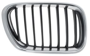 GRILLE BMW X5 (E53) 2000-2004 FACE AVANT / CONTOUR CHROMÉ / LAMES NOIRES / DROIT