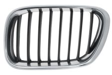 GRILLE BMW X5 (E53) 2000-2004 FACE AVANT / CONTOUR CHROMÉ / LAMES NOIRES / GAUCHE