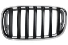 GRILLE BMW X6 (E71-E72) 2007-2014 FACE AVANT / CONTOUR CHROMÉ / LAMES NOIRES / GAUCHE