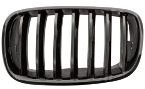 GRILLE BMW X6 (E71-E72) 2007-2014 FACE AVANT / CONTOUR NOIR / LAMES NOIRES / GAUCHE