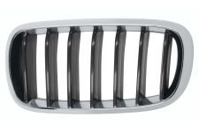GRILLE BMW X6 (F16) 2014-2019 FACE AVANT / CONTOUR CHROMÉ / LAMES NOIRES / GAUCHE