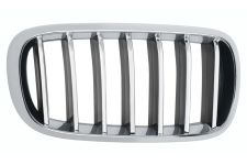 GRILLE BMW X6 (F16) 2014-2019 FACE AVANT / CONTOUR CHROMÉ / LAMES CHROMÉES / NOIRES / DROITE
