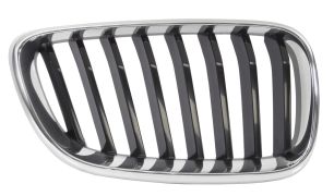 GRILLE BMW SERIE 2 (F22-F23) 2014-2017 COUPÉ / CABRIOLET / FACE AVANT / MODÈLE SPORT / CONTOUR CHROMÉ / LAMES NOIRES / DROITE