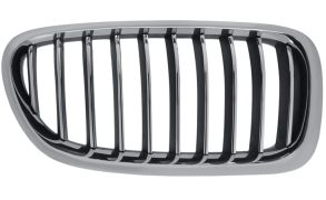 GRILLE BMW SERIE 5 (F10-F11) 2013-2016 FACE AVANT / CONTOUR CHROMÉE / LAMES CHROMÉES / NOIRES / DROIT