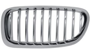 GRILLE BMW SERIE 5 (F10-F11) 2013-2016 FACE AVANT / CONTOUR CHROMÉ / LAMES CHROMÉES / TITANIUM / GAUCHE