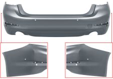 PARE-CHOCS BMW SERIE 5 (G30) 2016-2020 ARRIÈRE / SEDAN / ÉCHAPPEMENT DOUBLE / AVEC CAPTEUR / AVEC PARK ASSIST / AVEC APPRET
