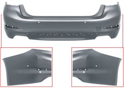 PARE-CHOCS BMW SERIE 5 (G30) 2016-2020 ARRIÈRE / SEDAN / ÉCHAPPEMENT DOUBLE GRAND / MODÈLE LUXURY / SPORT / AVEC CAPTEUR / AVEC PARK ASSIST / AVEC APPRET