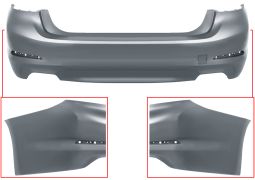 PARE-CHOCS BMW SERIE 5 (G30) 2016-2020 ARRIÈRE / SEDAN / ÉCHAPPEMENT DOUBLE GRAND / AVEC APPRET