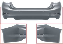 PARE-CHOCS BMW SERIE 5 (G30) 2016-2020 ARRIÈRE / SEDAN / ÉCHAPPEMENT DOUBLE GRAND / AVEC CAPTEUR / AVEC APPRET