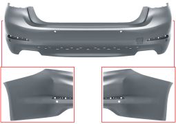 PARE-CHOCS BMW SERIE 5 (G30) 2016-2020 ARRIÈRE / SEDAN / ÉCHAPPEMENT DOUBLE GRAND / MODÈLE LUXURY / SPORT / AVEC CAPTEUR / AVEC APPRET