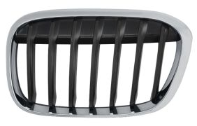 GRILLE BMW X1 (F48) 2015-2019 FACE AVANT / CONTOUR CHROMÉ / LAMES NOIRES / GAUCHE