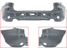 PARE-CHOCS BMW X3 (G01) 2017-2021 ARRIÈRE / ÉCHAPPEMENT DOUBLE / MODÈLE LUXURY / AVEC MOULURE / AVEC APPRET