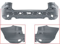 PARE-CHOCS BMW X3 (G01) 2017-2021 ARRIÈRE / ÉCHAPPEMENT DOUBLE / MODÈLE X-LINE / AVEC MOULURE / AVEC APPRET