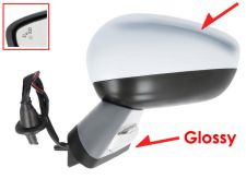 RÉTROVISEUR CITROEN DS4 CROSSBACK 2015-2019 COQUE AVEC ARRETE / NOIR GLOSSY / ÉLÉCTRIQUE / BASE AVEC APPRET / CHAUFFANT / FEU DE SOL / RABATTABLE ÉLÉCTRIQUEMENT / MÉMOIRE / SIDE ASSIST / COQUE CHROMÉE / GAUCHE