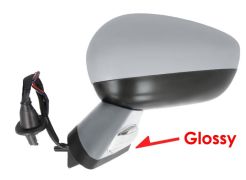 RÉTROVISEUR CITROEN DS4 2011-2015 NOIR GLOSSY / ÉLÉCTRIQUE / BASE AVEC APPRET / CHAUFFANT / FEU DE SOL / RABATTABLE ÉLÉCTRIQUEMENT / MÉMOIRE / COQUE AVEC APPRET / GAUCHE