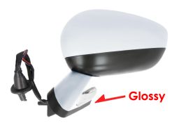 RÉTROVISEUR CITROEN DS4 2011-2015 NOIR GLOSSY / ÉLÉCTRIQUE / BASE CHROMÉE / CHAUFFANT / FEU DE SOL / RABATTABLE ÉLÉCTRIQUEMENT / MÉMOIRE / COQUE CHROMÉE / GAUCHE