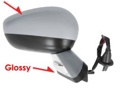 RÉTROVISEUR CITROEN DS4 CROSSBACK 2015-2019 COQUE AVEC ARRETE / NOIR GLOSSY / ÉLÉCTRIQUE / BASE AVEC APPRET / CHAUFFANT / FEU DE SOL / RABATTABLE ÉLÉCTRIQUEMENT / MÉMOIRE / AVEC SONDE / COQUE AVEC APPRET / DROIT