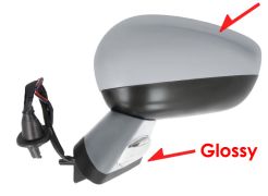 RÉTROVISEUR CITROEN DS4 CROSSBACK 2015-2019 COQUE AVEC ARRETE / NOIR GLOSSY / ÉLÉCTRIQUE / BASE AVEC APPRET / CHAUFFANT / FEU DE SOL / RABATTABLE ÉLÉCTRIQUEMENT / MÉMOIRE / COQUE AVEC APPRET / GAUCHE