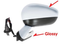 RÉTROVISEUR CITROEN DS4 2011-2015 COQUE AVEC ARRETE / NOIR GLOSSY / ÉLÉCTRIQUE / BASE CHROMÉE / CHAUFFANT / FEU DE SOL / RABATTABLE ÉLÉCTRIQUEMENT / MÉMOIRE / COQUE CHROMÉE / GAUCHE