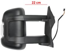 RÉTROVISEUR CITROEN JUMPER 2006-2014 BRAS 22cm / ÉLÉCTRIQUE / CHAUFFANT / FEU CLIGNOTANT BLANC (WY5W) / 2 VERRES / DROIT
