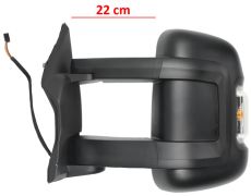 RÉTROVISEUR CITROEN JUMPER 2006-2014 BRAS 22cm / MANUEL / FEU CLIGNOTANT ORANGE (W16W) / 2 VERRES / GAUCHE