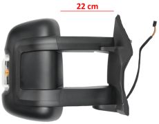 RÉTROVISEUR CITROEN JUMPER 2006-2014 BRAS 22cm / MANUEL / FEU CLIGNOTANT ORANGE (W16W) / 2 VERRES / DROIT