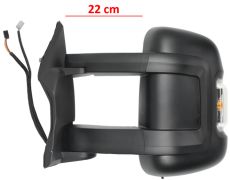 RÉTROVISEUR CITROEN JUMPER 2006-2014 BRAS 22cm / MANUEL / FEU CLIGNOTANT ORANGE (W16W) / 2 VERRES / AVEC SONDE / GAUCHE