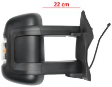 RÉTROVISEUR CITROEN JUMPER 2006-2014 BRAS 22cm / ÉLÉCTRIQUE / CHAUFFANT / FEU CLIGNOTANT ORANGE (W16W) / 2 VERRES / DROIT