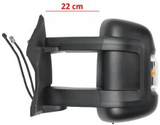 RÉTROVISEUR CITROEN JUMPER 2006-2014 BRAS 22cm / ÉLÉCTRIQUE / CHAUFFANT / FEU CLIGNOTANT ORANGE (W16W) / 2 VERRES / AVEC SONDE / GAUCHE