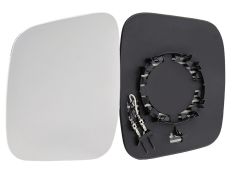 VERRE DE RÉTROVISEUR FIAT QUBO 2009-2016 AVEC SUPPORT / CHAUFFANT / CONVEXE / GAUCHE