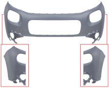 PARE-CHOCS CITROEN C3 2016-2020 AVANT / SUPÉRIEURE / AVEC APPRET