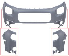 PARE-CHOCS CITROEN C3 2016-2020 AVANT / SUPÉRIEUR / AVEC MOULURE AILE / AVEC APPRET