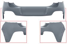 PARE-CHOCS CITROEN C3 2016-2020 ARRIÈRE / SUPÉRIEUR / AVEC MOULURE AILE / AVEC APPRET