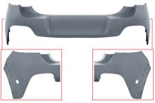 PARE-CHOCS CITROEN C3 2016-2020 ARRIÈRE / SUPÉRIEUR / AVEC MOULURE AILE / AVEC CAPTEUR / AVEC APPRET