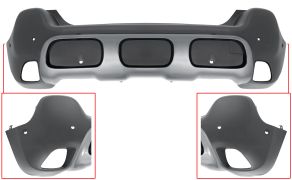 PARE-CHOCS CITROEN C3 AIRCROSS 2020-2024 ARRIÈRE / AVEC MOULURE / AVEC 6 CAPTEUR / AVEC PARK ASSIST