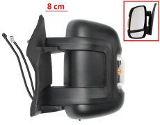 RÉTROVISEUR FIAT DUCATO 2006-2014 BRAS 8cm / ÉLÉCTRIQUE / CHAUFFANT / FEU CLIGNOTANT ORANGE (W16W) / 2 VERRES / SIDE ASSIST / AVEC SONDE / GAUCHE