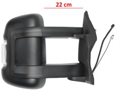 RÉTROVISEUR FIAT DUCATO 2006-2014 BRAS 22cm / ÉLÉCTRIQUE / CHAUFFANT / FEU CLIGNOTANT BLANC (WY5W) / 2 VERRES / ANTENNE / DROIT