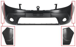 PARE-CHOCS DACIA SANDERO 2008-2013 AVANT / AVEC ANTIBROUILLARDS / MODÈLE STEPWAY / AVEC CONTOUR AILE 