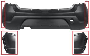 PARE-CHOCS DACIA SANDERO 2008-2013 ARRIÈRE / MODÈLE STEPWAY