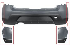 PARE-CHOCS DACIA SANDERO 2008-2013 ARRIÈRE / MODÈLE STEPWAY / AVEC APPRET