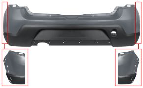 PARE-CHOCS DACIA SANDERO 2008-2013 ARRIÈRE / MODÈLE STEPWAY / AVEC APPRET