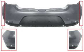 PARE-CHOCS DACIA SANDERO 2013-2017 ARRIÈRE / MODÈLE STEPWAY / AVEC APPRET