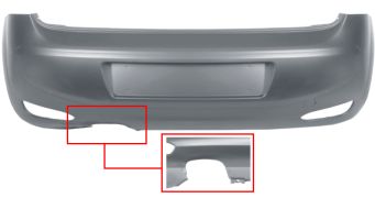 PARE-CHOCS FIAT PUNTO 2012-2018 ARRIÈRE / MODÈLE LOUNGE / ÉCHAPPEMENT GRAND / AVEC APPRET