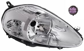 PHARE FIAT GRANDE PUNTO 2008-2012 8 BROCHES / BASE CHROMÉE / DROIT