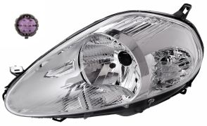 PHARE AVANT FIAT PUNTO 2008-2012 8 BROCHES / BASE CHROMÉE / GAUCHE